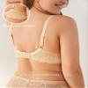 Deyllo Womens Push Up Lace Bra Comfort Padded Underwire Bra Lift Up Add One Cup(Beige,40DD) view 3