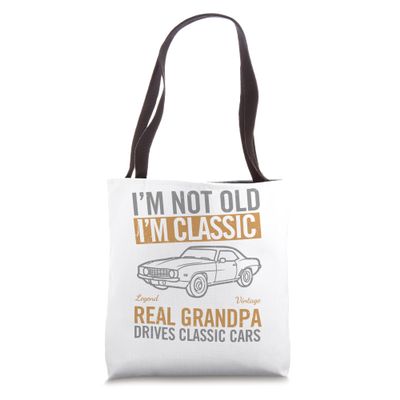 Vintage Car Enthusiast - Real Grandpa Drives Classic Cars Tote Bag