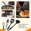 Hozzen Camping Cooking Utensil Set - Car Camping Essentials Cooking Gear for Outdoor Kitchen Grilling, Stainless Steel & Silicone Ideal Gift for RV Tent Camper, Picnics, BBQs view 2