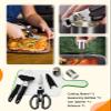 Hozzen Camping Cooking Utensil Set - Car Camping Essentials Cooking Gear for Outdoor Kitchen Grilling, Stainless Steel & Silicone Ideal Gift for RV Tent Camper, Picnics, BBQs view 4