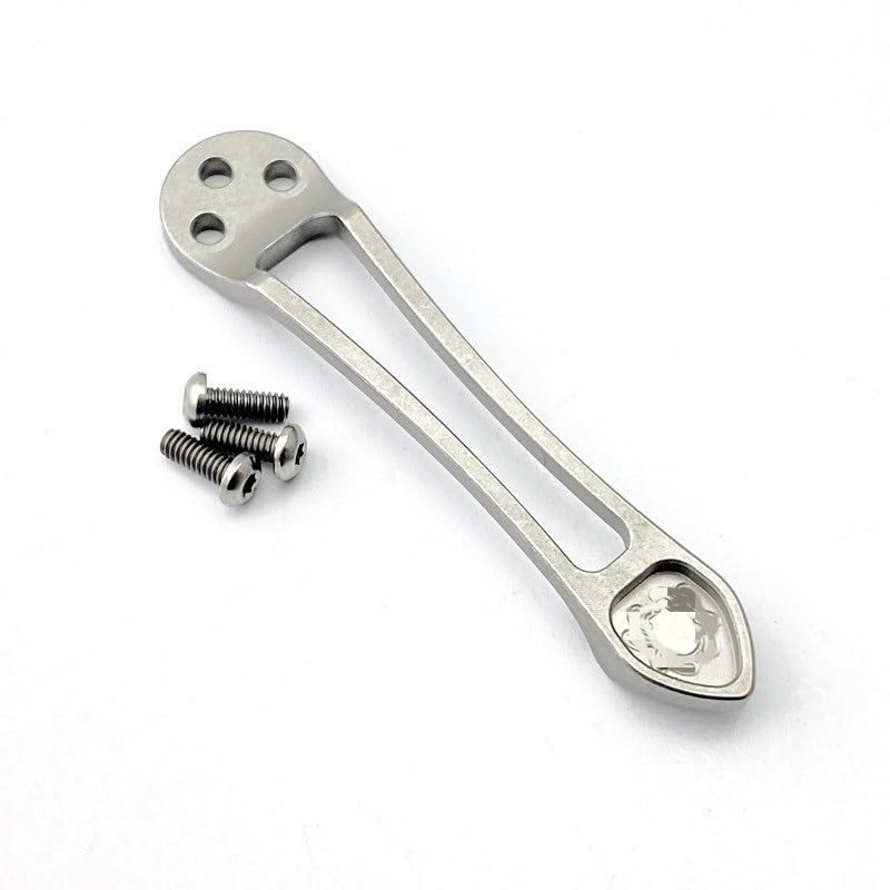 Echeson 1PC Deep Carry Pocket Clip Fits for C81 Para C223, CNC Titanium Back Clip with 3PCS Titanium Screws DIY Replacement(Silver)