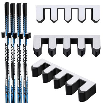 Yousoontic Hockey Stick Holder Wall Mount, 1-6 Stick Capacity, Ice and Field Hockey Organizer (Decor & Storage 2-in-1) for Home Garage Room Office Sports Decoration(6.9 Inch,Black,2 Pcs)