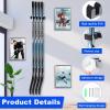 Yousoontic Hockey Stick Holder Wall Mount, 1-6 Stick Capacity, Ice and Field Hockey Organizer (Decor & Storage 2-in-1) for Home Garage Room Office Sports Decoration(6.9 Inch,Black,2 Pcs) view 3
