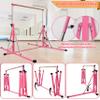 FC FUNCHEER Gymnastics Bar for Kids Ages 3-15, 35" to 60" Adjustable Height, 4FT Wide Base - Professional Kip Bar with 360 Stability & Fiberglass Crossbar, Easy Fold&Solid Design for Home Training view 4