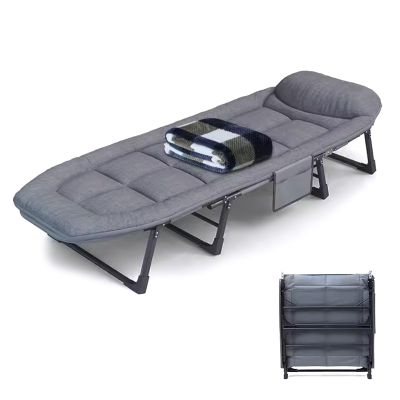 Fold Up Beds for Adults Eight Legged Support Folding Camping Cot Six Adjustable Backrests Portable Folding Outdoor Cot for Outdoor Travel Camp Beach Vacation(Green A 190 * 65 * 42cm)