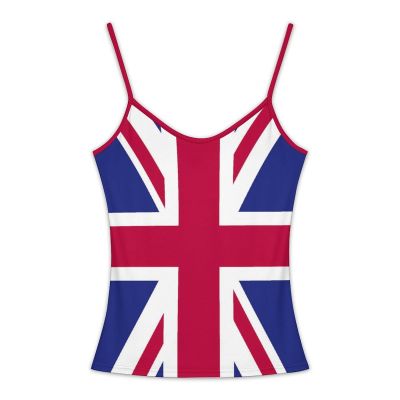 Adugen Origei Womens Sleeveless British Flag Workout Tops for Athletic Tank Top for Running Yoga L
