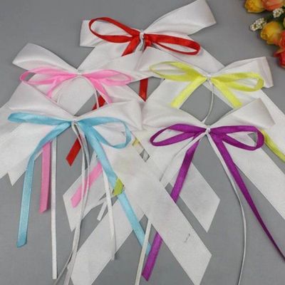 Colorful Ribbon Bows 50PCS Wedding Car Satin Ribbon Antenna Bowknot Decorations for Wedding Christmas Party Birthday Festival Gift Wrapping