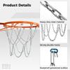 Galvanized Steel Basketball Nets with 12 Hooks for Indoor Outdoor Most Standard Hoops Courts, Heavy Duty 2Pcs Metal Chain Net Replacements view 2