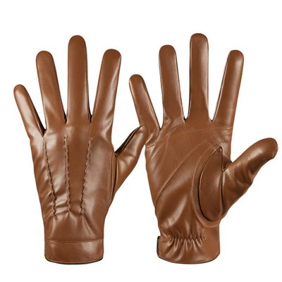 QUKOPSE Winter Leather Gloves for Men,Touchscreen Snow Driving Gloves with Cashmere Lining for Motorcycle Driving Riding