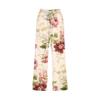 Akivide Women Casual Floral Print Linen Pant Summer Boho High Elastic Waist Straight Wide Leg Pant Plus Size Loose Beach Lounge Capri Tapered Trouser with Pocket, Small view 4