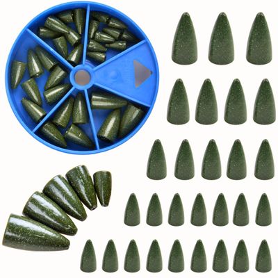 Bullet Fishing Weights,28pcs/60pcs Bass Fishing Sinker Kits Worm Slip Weight Bullet Lead Sliding Weights for Texas Rig Carolina Rig Size 1.75g 3.5g 5g 7g 10g (Size Assortment - 28PCS)