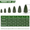 Bullet Fishing Weights,28pcs/60pcs Bass Fishing Sinker Kits Worm Slip Weight Bullet Lead Sliding Weights for Texas Rig Carolina Rig Size 1.75g 3.5g 5g 7g 10g (Size Assortment - 28PCS) view 3