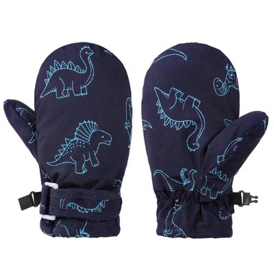 Slivery Color Toddler Gloves Kids Mittens Winter Warm Lined Fleece Gloves Waterproof Baby Boys Girls
