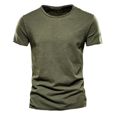 Men 1/2/3 Pack Casual Short Sleeve T Shirt Crew/V-Neck Summer Cotton Shirt T-Shirts Classic Slim Basic Tee Tops (Army Green 2,Small)
