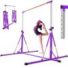 FC FUNCHEER Gymnastics Bar for Kids Ages 3-15, 35" to 60" Adjustable Height, 4FT Wide Base - Professional Kip Bar with 360 Stability & Fiberglass Crossbar, Easy Fold&Solid Design for Home Training view 1