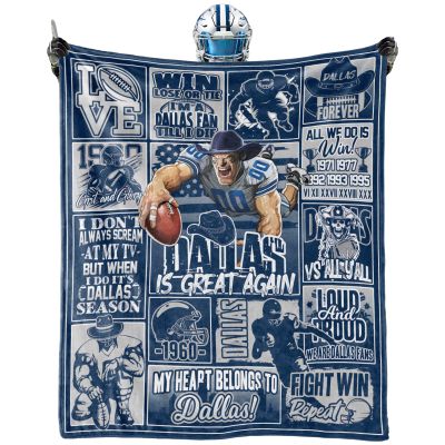 BTHRRW Football Blanket Plush Football Lovers Fan Gifts for Men Women Sport Team Color Style Cozy Flannel Sofa Couch 80"x60".