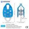 NewDoar 30 KN CE Certified Large Rescue Pulley Double Sheave with Swing Plate for Outdoor Mountaineering Rock Climbing Rescue(Blue 1pcs) view 2