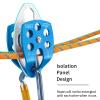 NewDoar 30 KN CE Certified Large Rescue Pulley Double Sheave with Swing Plate for Outdoor Mountaineering Rock Climbing Rescue(Blue 1pcs) view 3