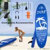 MEDIMALL 117'' x 30'' x 6'' SURF Pattern Inflatable Upright Paddle Board, Lightweight, with SUP Accessories, Detachable Fins, Paddle Board, Pump, Belt, and Handbag, Suitable for Adults and Teenagers view 2