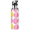 33oz Sports Water Bottle - Double Wall Vacuum Insulated Stainless Steel Water Jug, P-i-n-k Yellow Tennis Balls Thermo Bottle with Straw Lid for Gym, Kitchen, Working,Bike Running Travel view 1