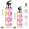33oz Sports Water Bottle - Double Wall Vacuum Insulated Stainless Steel Water Jug, P-i-n-k Yellow Tennis Balls Thermo Bottle with Straw Lid for Gym, Kitchen, Working,Bike Running Travel view 2