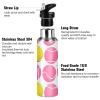 33oz Sports Water Bottle - Double Wall Vacuum Insulated Stainless Steel Water Jug, P-i-n-k Yellow Tennis Balls Thermo Bottle with Straw Lid for Gym, Kitchen, Working,Bike Running Travel view 3