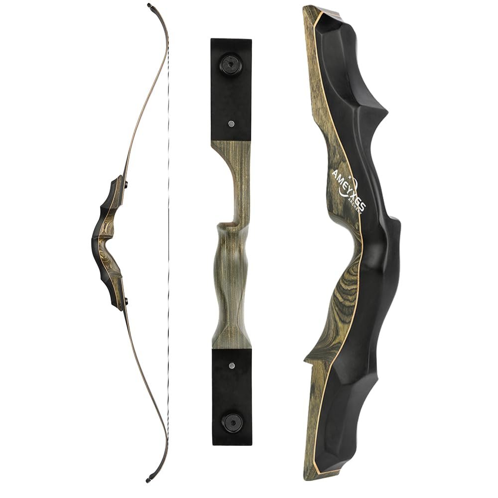 HNZMDY 62" Takedown Recurve Bow for Adults Beginner 20-60lbs American Hunting Bow Right Handed Longbow for Hunting Target Practice (only Bow, 45 lbs)