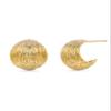 18K gold plated Chunky Statement Earrings for Women by SNGIA, Small Handmade Trendy Stud Ball Shape Jewelry Gifts, Round Textured Huggies Fashion Button Earrings Accessories, Vintage Hammered Thick Circular Nickle Free Cuff Huggie Earrings. view 1