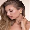 18K gold plated Chunky Statement Earrings for Women by SNGIA, Small Handmade Trendy Stud Ball Shape Jewelry Gifts, Round Textured Huggies Fashion Button Earrings Accessories, Vintage Hammered Thick Circular Nickle Free Cuff Huggie Earrings. view 2