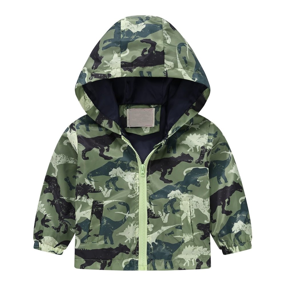 Toddler Boys Girls Zip Hooded Jacket Kids Children Spring Fall Winter Casual Wind Printing (Camouflage, 12-18 Months)
