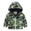 Toddler Boys Girls Zip Hooded Jacket Kids Children Spring Fall Winter Casual Wind Printing (Camouflage, 12-18 Months) view 1
