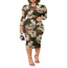 Women Sexy See Through Sheer Mesh Long Sleeve Floral Midi Cover Up Dress Crop Tank Tops Shorts 3 Piece Outfits Set Brown M view 1
