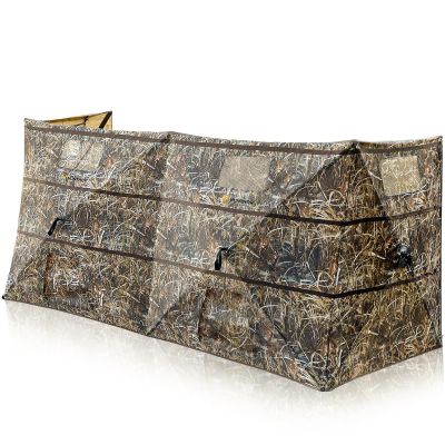 Hunthor 4 Panel Duck Blind Hunting Tent with Dog Door, Pop-Up Waterfowl Blind for 3-4 People, Durable Field Duck Dove Bush Hunting Tent with Carry Bag (Camo)