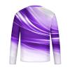 Mens Long Sleeve Shirts Casual Loose Fit Crewneck Sweatshirts Regular-Fit Beam Print Graphic Tee Shirts Gym Workout cotton t shirts for men 2024 Purple XL view 3