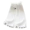 Girl's Flowy Wide Leg Pants Loose High Casual Solid Pants with Belt for Kid Toddler Elastic Waist (White, 6-7 Years) view 1