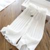 Girl's Flowy Wide Leg Pants Loose High Casual Solid Pants with Belt for Kid Toddler Elastic Waist (White, 6-7 Years) view 2