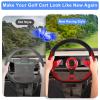 Golf Cart Steering Wheel, Fit EZGO TXT RXV, Club Car DS Precedent Tempo, Yamaha G2-G29 Most Golf Cart, Universal Golf Steering Wheel, Ergonomic Design, D Shape Design view 3