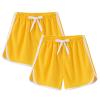 2 Pack Toddler Girls Soccer Basketball Shorts Little Kids Solid Color Athletic Volleyball Sports (Yellow, 18-24 Months) view 1
