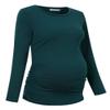 Maternity Side Button Ruched Tunic Tops Long Sleeve T-Shirts (Green1-Long) view 2