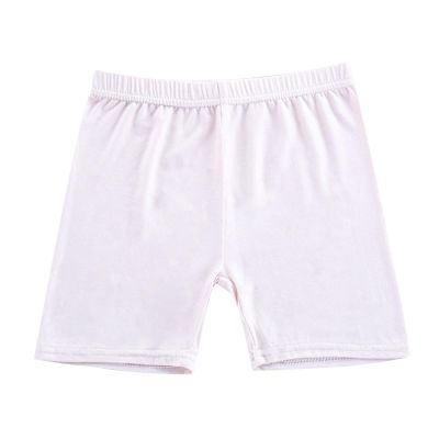 2 Pack Girls Solid Pull-On Bike Shorts Cartwheel Shorts for Toddler Biker Under Dress Dance Kids (Beige, 7-8 Years)