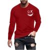 Mens Long Sleeve Tee Shirts Casual Stylish Crewneck T-Shirt Fashion Graphic Tee Shirts Outdoor Fashion Workout Tops men's t-shirts Red 3X view 1