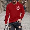 Mens Long Sleeve Tee Shirts Casual Stylish Crewneck T-Shirt Fashion Graphic Tee Shirts Outdoor Fashion Workout Tops men's t-shirts Red 3X view 2