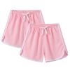 2 Pack Toddler Girls Soccer Basketball Shorts Little Kids Solid Color Athletic Volleyball Sports (Pink, 4-5 Years) view 1