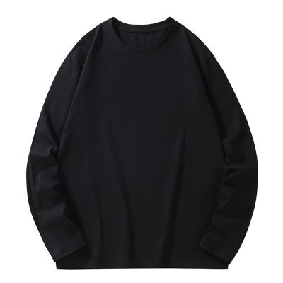 Crewneck Sweatshirts for Men Casual Stylish Long Sleeve Solid Athletic Shirts Gym Workout Tee Tops Loose Pullover t-shirts graphic for men 2024 Black XL