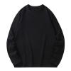 Crewneck Sweatshirts for Men Casual Stylish Long Sleeve Solid Athletic Shirts Gym Workout Tee Tops Loose Pullover t-shirts graphic for men 2024 Black XL view 1