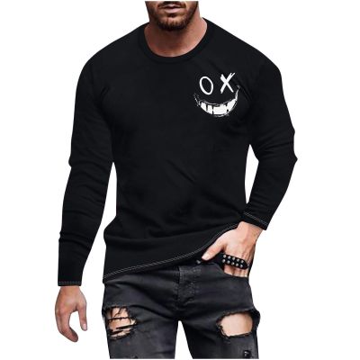 Mens Long Sleeve Tee Shirts Casual Stylish Crewneck T-Shirt Fashion Graphic Tee Shirts Outdoor Fashion Workout Tops dress shirts for men 2024 Black S