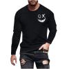 Mens Long Sleeve Tee Shirts Casual Stylish Crewneck T-Shirt Fashion Graphic Tee Shirts Outdoor Fashion Workout Tops dress shirts for men 2024 Black S view 1