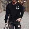 Mens Long Sleeve Tee Shirts Casual Stylish Crewneck T-Shirt Fashion Graphic Tee Shirts Outdoor Fashion Workout Tops dress shirts for men 2024 Black S view 2