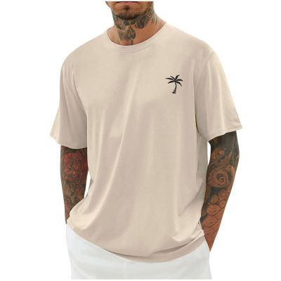 Mens 2024 Summer Tshirt Casual Letter Print Crewneck Short Sleeve Shirts Baggy Athletic Bodybuilding Workout Tee Tops