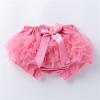 Baby Girls'Tutu Bloomers Newborn Toddler Cotton Tulle Ruffle iaper Covers with Bow (Watermelon Red, 0-3 Months) view 2